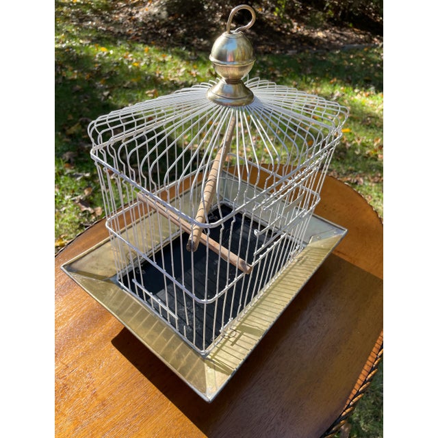 Victorian Antique Hendryx Brass Bird Cage, Circa 1900s For Sale - Image 3 of 9