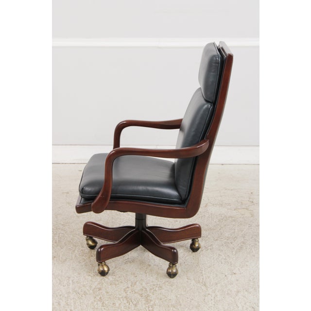 Traditional Hancock & Moore Leather Executive Desk Chair For Sale - Image 3 of 15