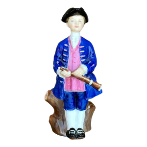 Vintage Boho Hand Painted Ceramic Military Figure