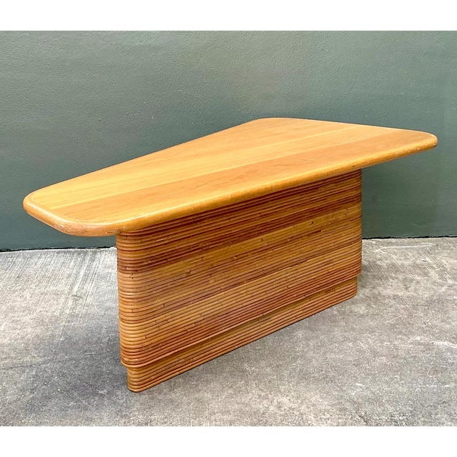 Vintage Pencil Reed and Wood Surfboard Desk For Sale - Image 12 of 12