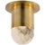Modern Kelly Wearstler for Visual Comfort Signature Melange Mini Monopoint Flush Mount in Antique-Burnished Brass with Alabaster For Sale - Image 3 of 3