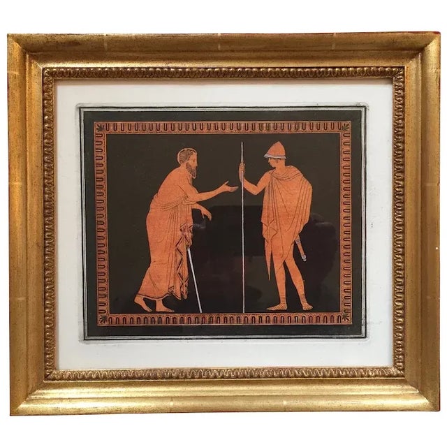 18th Century Neoclassical Black and Terra-Cotta Ink Print, Framed For Sale - Image 12 of 12