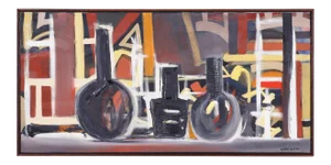 Modernist Still Life Painting on Canvas