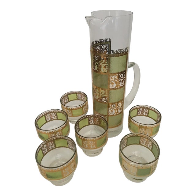 Mid-Century Modern Culver Prado Handled Pitcher Set- 7 Pieces For Sale