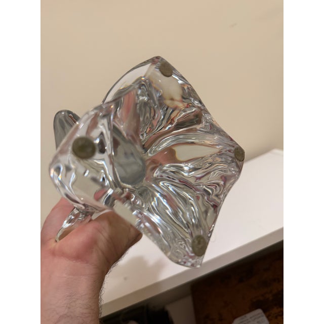 1970s Daum France Art Glass Diving Dolphin Crystal Sculpture Figurine Signed 18in For Sale - Image 5 of 8