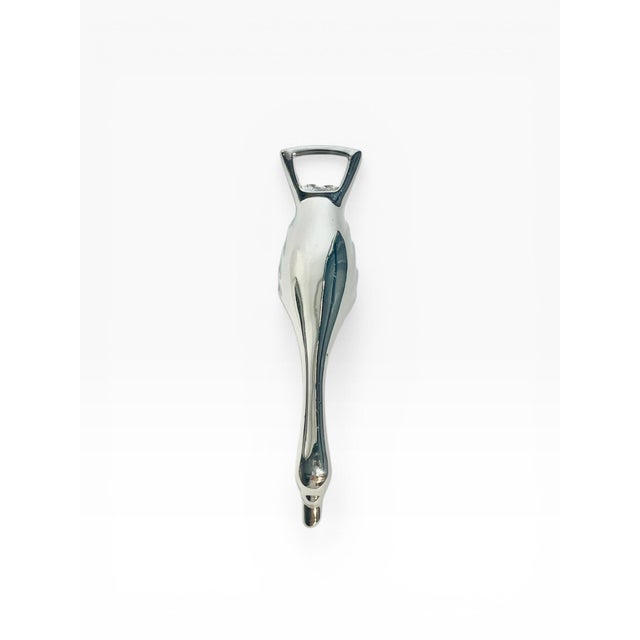 Vintage French Goose or Swan Silver Plate Bottle Opener For Sale - Image 4 of 10