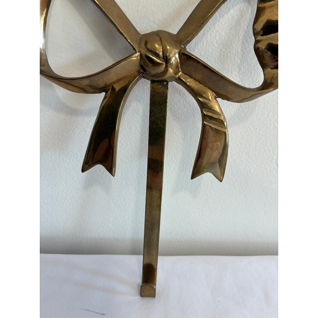 Mid 20th Century Vintage Solid Brass Bow Wall Hook For Sale - Image 5 of 7