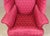 1930s Chippendale Style Wing Wingback Chair in Red Upholstery For Sale - Image 4 of 6