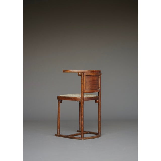 Brown Secessionist Chair attributed to Josef Hoffmann, 1920s For Sale - Image 8 of 16