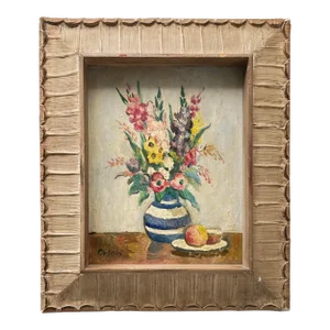 Orson Mid 20th Century Still Life Floral Oil Painting