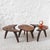 Three Mid-Century Modern coffee tables in solid oak, can be placed together or separately; indoor/outdoor use Rausch...