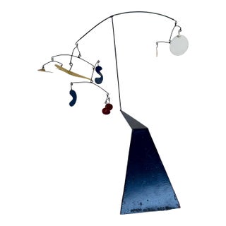 Signed RSC Steel and Bronze Table Top Mobile Sculpture Manner of Calder For Sale