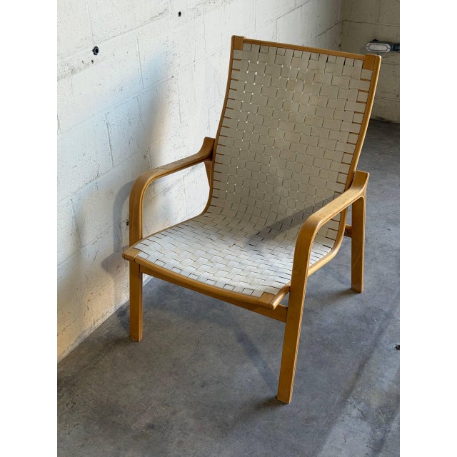 Vintage Swedish Bentwood Lounge Chair Woven Sling Seat Mid Century Modern 1970s For Sale In Los Angeles - Image 6 of 9