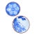 Pair of Antique Japanese Meiji Period Blue & White Porcelain Chargers — Crane & Calligraphy, Scalloped Rim, c.1880–1910 For Sale