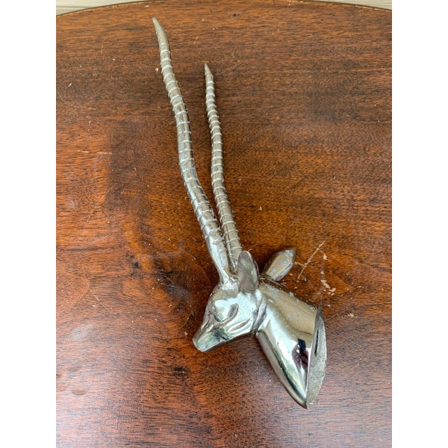 Contemporary Aluminum Wall Mounted Antelope Head For Sale - Image 3 of 5