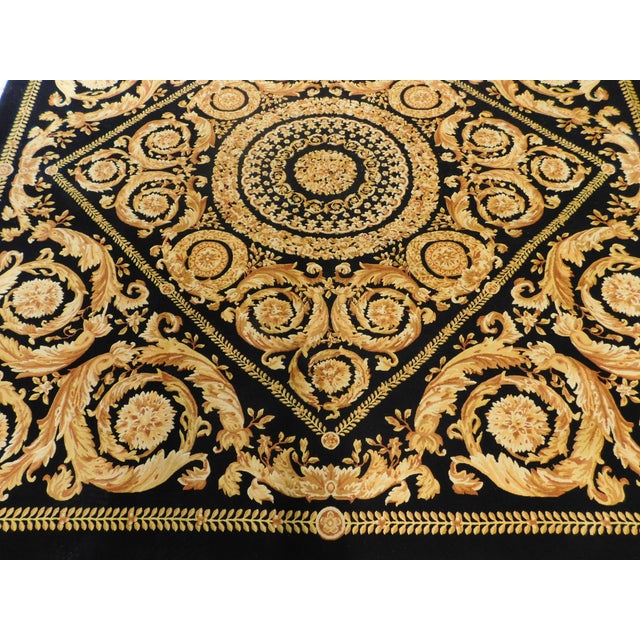Hand Knotted Black and Gold Rug. 8'x 7'10" For Sale In Los Angeles - Image 6 of 12