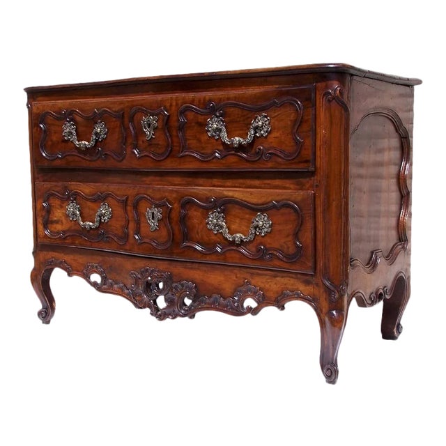 French Provencal two drawer walnut commode (Languedoc region) For Sale