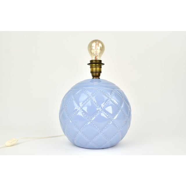 Vintage French Lilac Ceramic Table Lamp, 1950s For Sale - Image 6 of 6