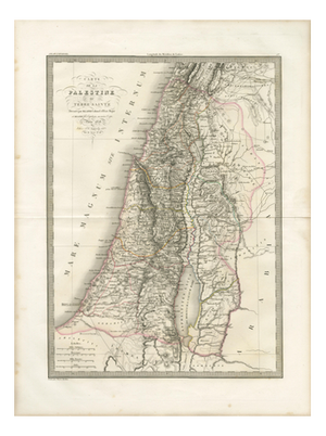 Antique Map of Palestine and the Holy Land by Lapie, Paris, 1838