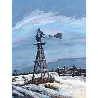 1972 Regionalist Rural Winter Landscape Oil Painting Signed D. Gardner For Sale