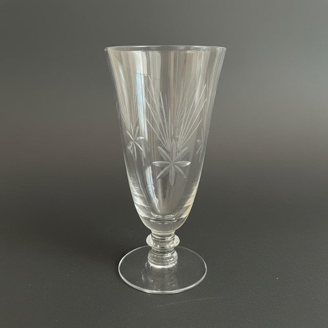 Set of 8 vintage Tiffin-Franciscan Shooting Star juice glasses, pattern #17477, produced circa 1950–1967 in Tiffin, Ohio,...