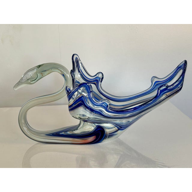 Murano Style Glass Swan Bowl For Sale - Image 6 of 9
