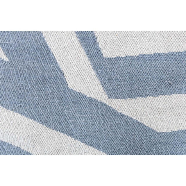 Modern Abstract White And Blue Rug "Berber Hills" Designed By Kim Alexandriuk For Sale In New York - Image 6 of 6