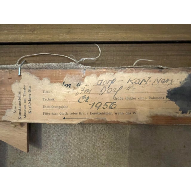 Heinz Tetzner, In the Village, 1956, Oil on Canvas, Framed For Sale - Image 8 of 10