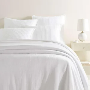 Pine Cone Hill by Annie Selke Sheepy Fleece 2.0 White Blanket, Full/Queen