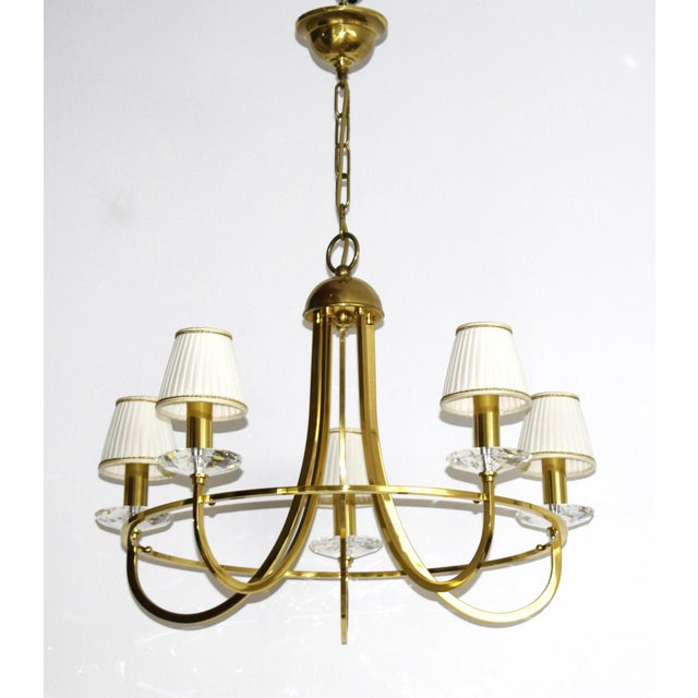 Metal Art Nouveau Chandelier, 1970s For Sale - Image 7 of 9