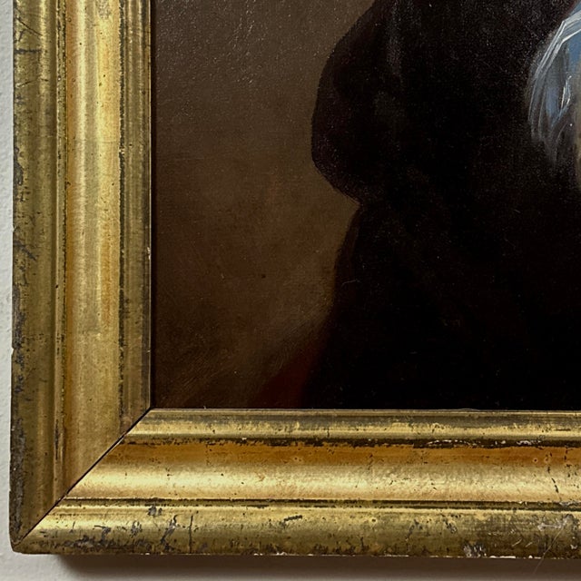 Textile Antique 19th Century Victorian Portrait of Woman in Floral Lace Bonnet, Framed (Oil on Canvas) For Sale - Image 7 of 11