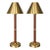 Pair Lauren Ralph Lauren Home Brass & Leather Buffet Table Lamps – 31” Mid-Century Modern Campaign Style Designer Lighting...
