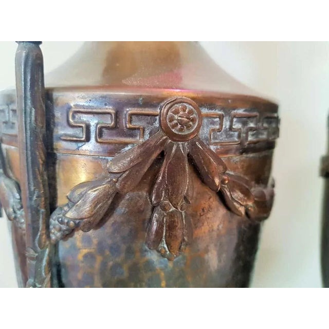 Gold Napoleon III Empire French Brass Vases, Set of 2 For Sale - Image 8 of 18