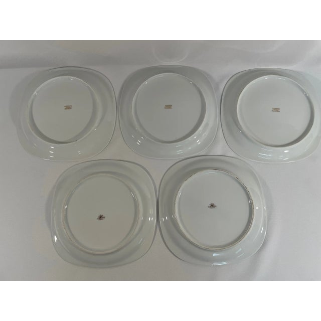 1940s-50s French Limoges Fish Plates - Set of Five For Sale - Image 12 of 17