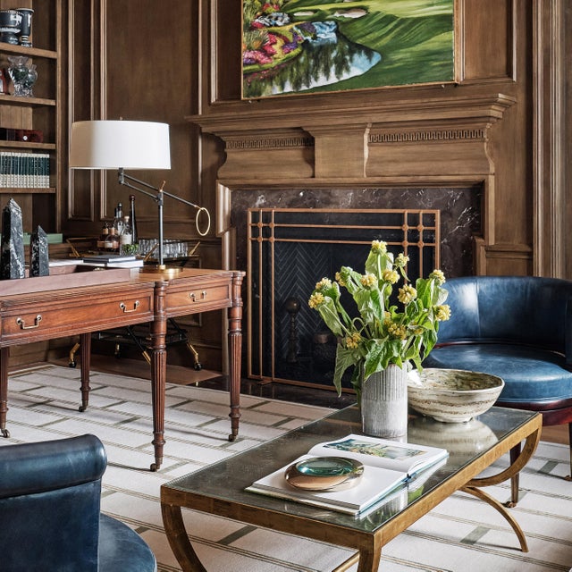 Gold Rubbed Black Henry Fireplace Screen For Sale - Image 4 of 9