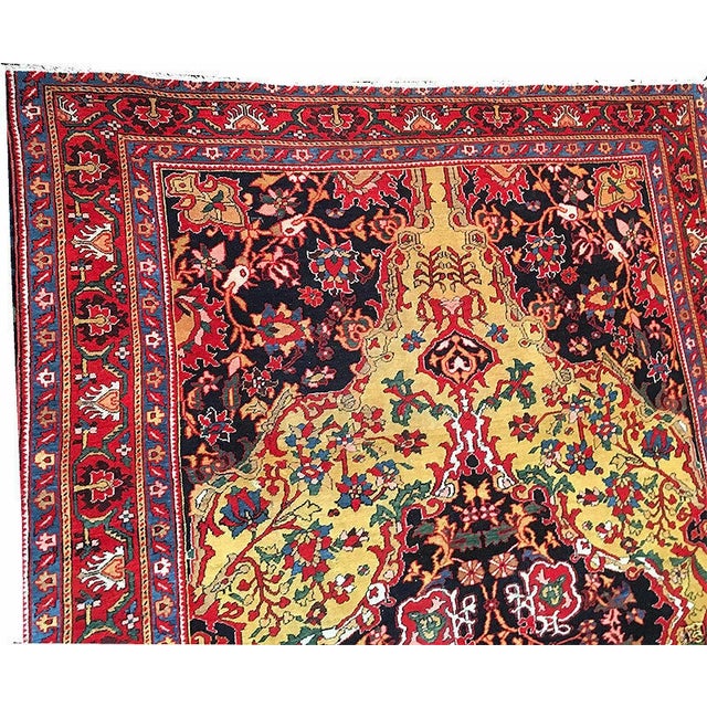 Antique Collectible Gold Ground Persian Ferahan Sarouk Rug For Sale - Image 11 of 12