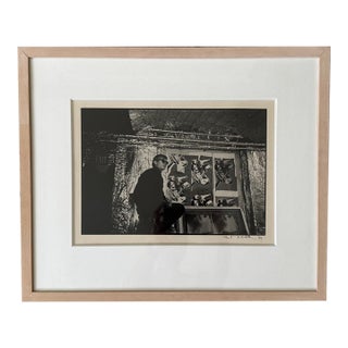 1960 Vintage Nat Finkelstein, “Andy Warhol's Factory – Warhol With Cow Print” Hand Signed and Numbered For Sale