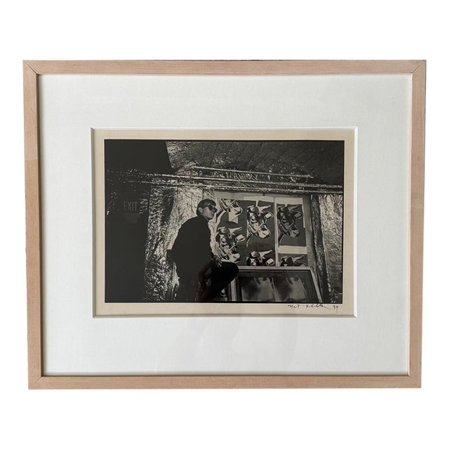 1960 Vintage Nat Finkelstein, “Andy Warhol's Factory – Warhol With Cow Print” Hand Signed and Numbered For Sale