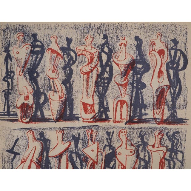 Henry MOORE (1898 - 1986) Figures and shadows Original color lithograph On paper 31 x 24 cm Not signed Edition San Lazaro,...