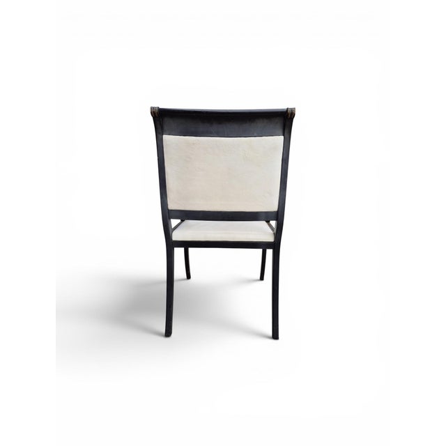 Antique White 1950s Kittinger Set of 8 Ebonized & Gilt Neoclassical Dining Chairs For Sale - Image 8 of 12