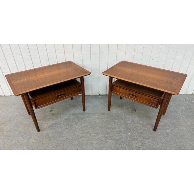 Mid-Century Modern Mid-Century Danish Modern Arne Vodder Teak Nightstands - Set of 2 For Sale - Image 3 of 9