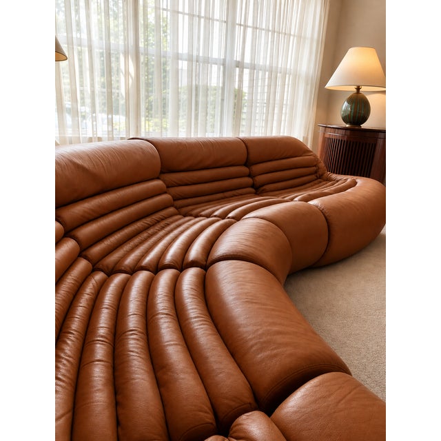 1978 Vintage Italian Leather 9-Piece Wedge/Curved Modules For Sale In New York - Image 6 of 12