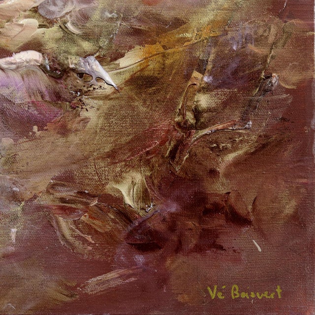2020s Love Bed - Luminous Abstract Painting Earthy Neutrals, Metallic Texture Original Artwork by Vé Boisvert For Sale - Image 5 of 9