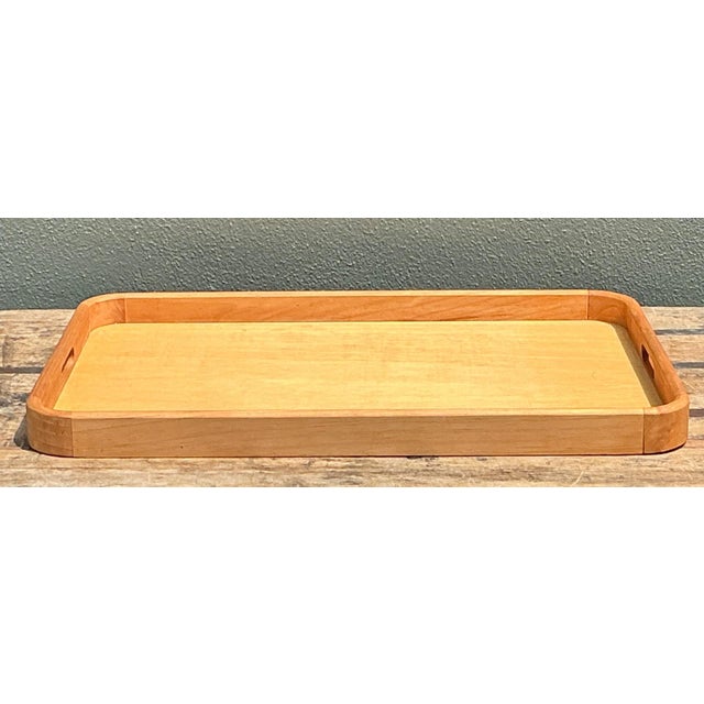 Late 20th Century Vintage Postmodern XL Rectangular Wood Tray For Sale - Image 5 of 12