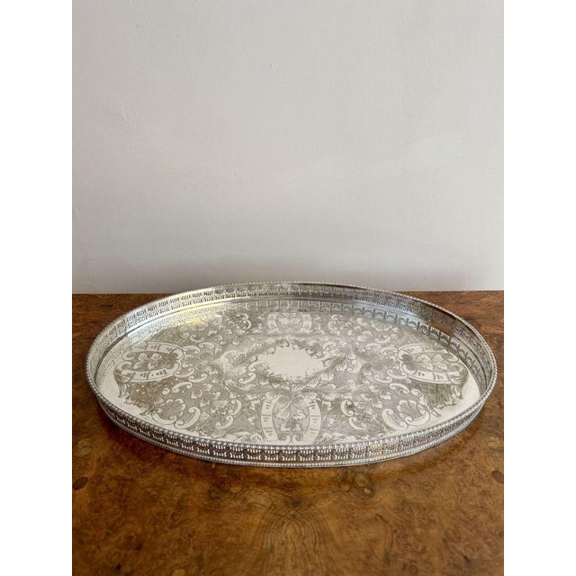 Antique Edwardian Silver Plated Tray, 1900s For Sale - Image 6 of 6
