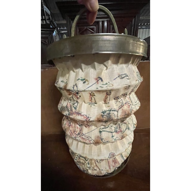 Fabric and Brass Lantern, 1890s For Sale - Image 12 of 12