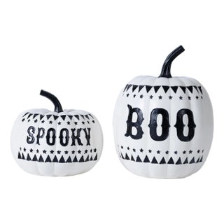 Spooky and Boo Pumpkin (Set of 2) For Sale