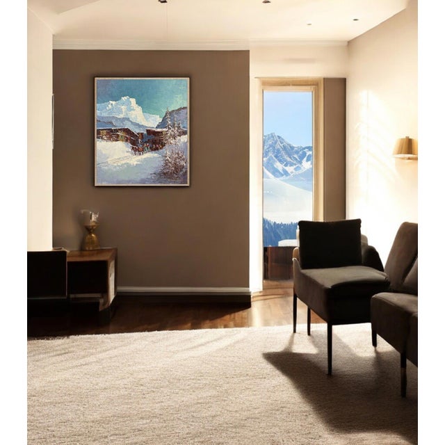 Hein W Hoppmann, Snowy Landscape, 1950s, Oil on Canvas For Sale - Image 15 of 18