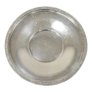 Early 20th Century Antique Victorian W B Mfg Co Round Silver Plated Serving Plate Dish Platter