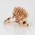 70s Vintage Hedgehog Ring 14k Yellow Gold Pearl Sapphire Eyes Sz 4.5 Jewelry For Sale - Image 4 of 8
